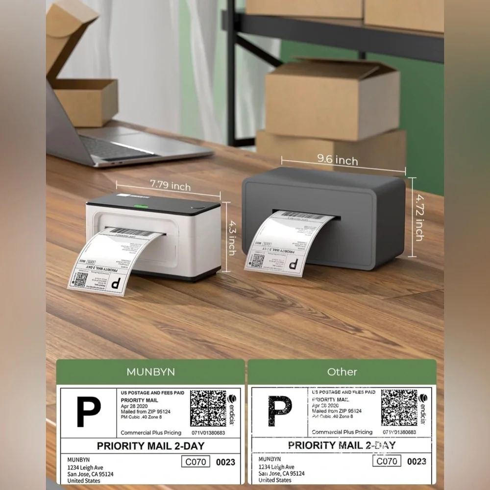 MUNBYN Shipping Label Printer RealWriter 941/4x6 Label Printer Shipping Packages